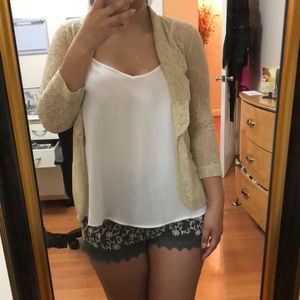 Beige Lace Cardigan